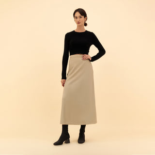 MAXI SUEDE FLARE SKIRT
