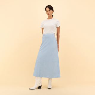 MAXI SUEDE FLARE SKIRT