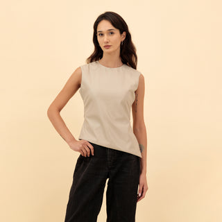 ASYMMETRIC LEATHER TOP