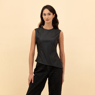 ASYMMETRIC LEATHER TOP