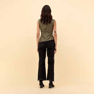 ASYMMETRIC LEATHER TOP