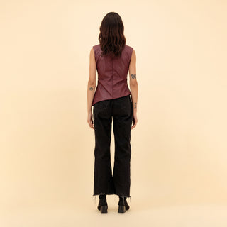 ASYMMETRIC LEATHER TOP