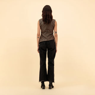 ASYMMETRIC LEATHER TOP